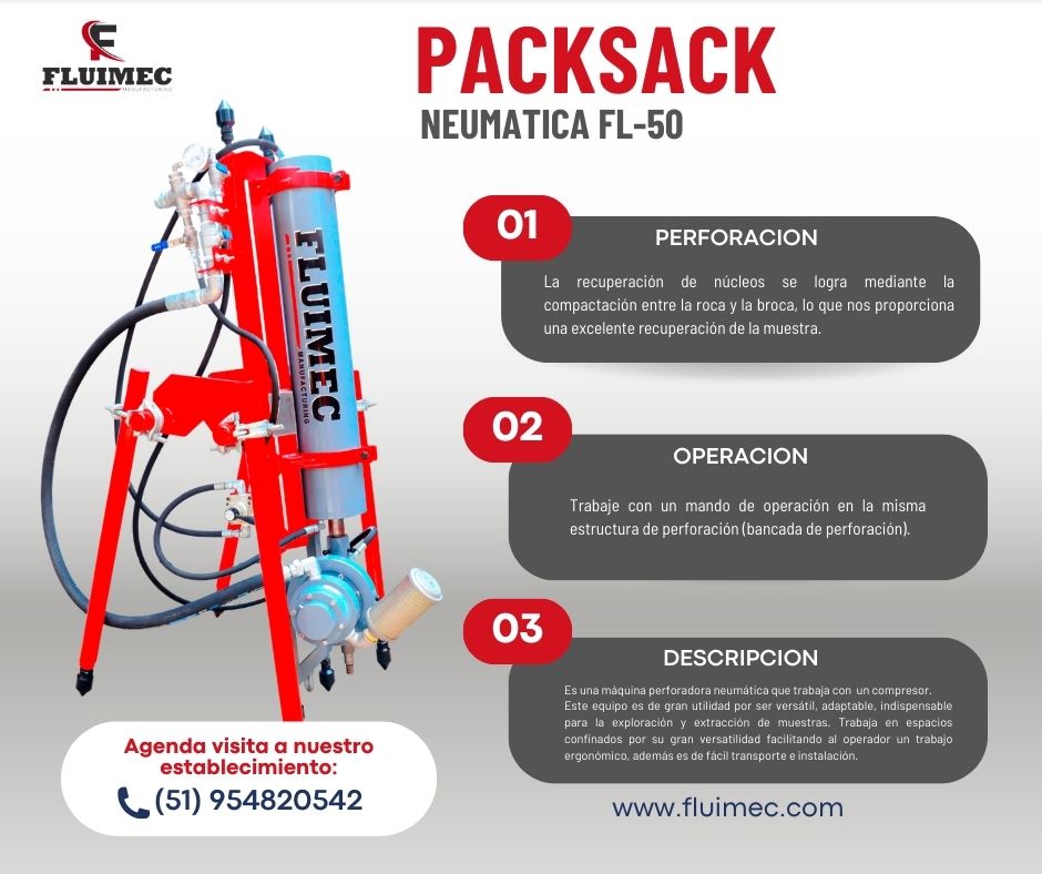 PERFORADORA PACKSACK FL-50 EQUIPO NECESARIO PARA MINA